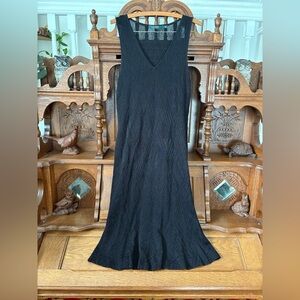 Ralph Lauren Black Mesh Lined y2k glam slip midi dress size large